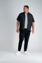 Haggar Big & Tall Tops | Big & Tall Microfiber Plaid Shirt Black - Men