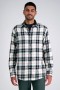 Haggar Casual Shirts | Long Sleeve Flannel Plaid Shirt White - Men