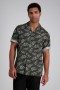 Haggar Casual Shirts | Short Sleeve Tropical Camp Shirt Charcoal - Men