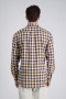 Haggar Tops | Long Sleeve Brushed Cotton Plaid Shirt Mocha - Men