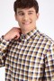 Haggar Tops | Long Sleeve Brushed Cotton Plaid Shirt Mocha - Men