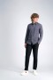 Haggar Tops | Long Sleeve Pique Shirt - Geo Ditsy Black / Charcoal - Men
