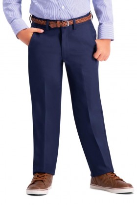 Haggar Boys Pants | Boys Cool 18 Pro Pant (8-20) Navy - Men