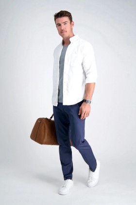 Haggar Casual Pants | Iron Free Premium Khaki Indigo - Men
