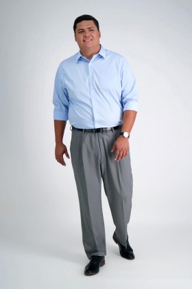 Haggar Dress Pants | Big & Tall Premium Pleated Comfort Dress Pant Med Grey - Men