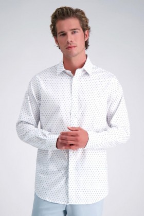 Haggar Dress Shirts | Premium Comfort Dress Shirt - White & Blue White - Men
