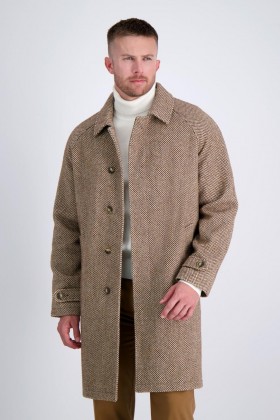Haggar Outerwear | J.M. Haggar Herringbone Overcoat Mocha - Men