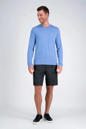 Haggar Shorts | The Active Series™ Hybrid Palm Leaves Print Short Black - Men