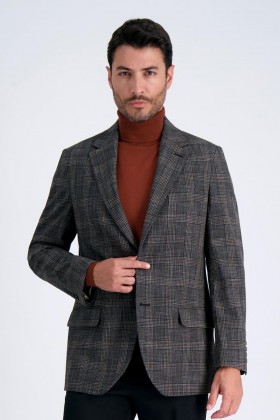 Haggar Sport Coats | J.M. Haggar Slub Glen Plaid Sport Coat Brown Heather - Men