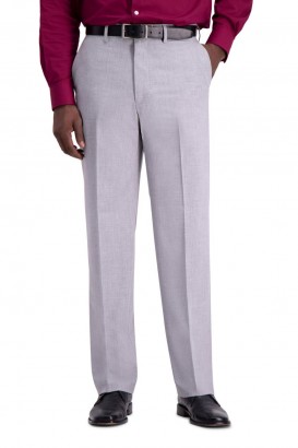 Haggar Dress Pants | J.M. Haggar 4-Way Stretch Dress Pant Light Grey - Men