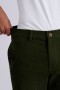  Calça casual Haggar | Calça chino de veludo cotelê elástico verde militar - Masculina