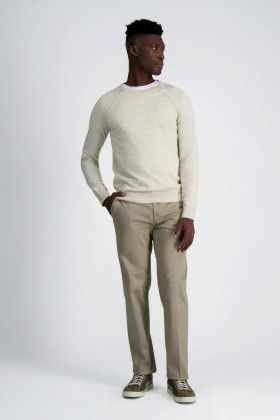  Calças casuais Haggar | Calça cáqui de alto desempenho que não amassa - Masculina