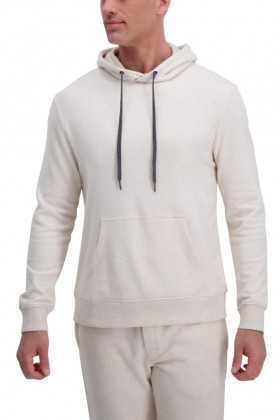  Haggar Tops | Moletom com Capuz em Tecido Atoalhado Francês Cor Aveia - Masculino