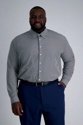  Haggar Big & Tall Tops | Smart Wash® Tall ing - Fekete kockás - Férfi