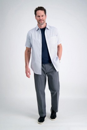  Haggar Khakis | Bríste Measctha Khaki Préimhe Haggar Gan Iarann Guala Htr - Fir