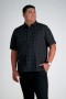  Haggar Big & Tall Tops | Camicia a quadri in microfibra nera per taglie grandi - Uomo