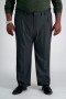 Pantaloni eleganti Haggar | Pantaloni eleganti plissettati JM Haggar Big & Tall - Grigio mélange scuro effetto pelle di squalo - Uomo