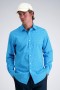 Camicie eleganti Haggar | Camicia elegante Premium Comfort - Turchese a quadri Turchese / Acqua - Uomo