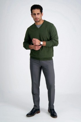  Pantaloni eleganti Haggar | Pantaloni eleganti slim-fit Premium Comfort Grigio scuro - Uomo