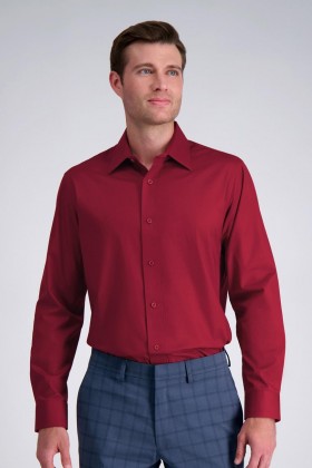  Camicie eleganti Haggar | Camicia elegante Premium Comfort - Rosso scuro Rosso scuro - Uomo
