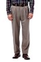 Haggar ビッグ＆トールパンツ | B&T クール 18 パンツ | クラシックフィット、プリーツ、ノーアイロン | Haggar.com チョコレート - メンズ