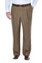  Haggar Dressbukser | B&T ECLo Stria Dressbukse | Klassisk passform, legg foran, strykes ikke | Haggar.com Khaki - Herre