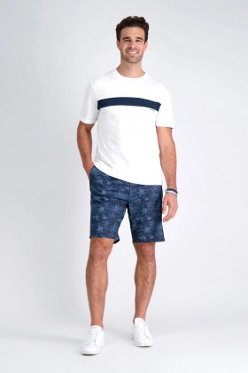 Haggar Shorts | Active Series™ Hybrid Dot Distress Short Heather Blue – Herre