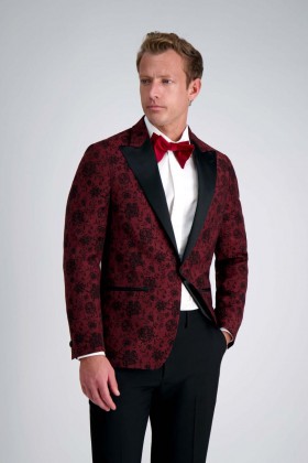  Haggar Sportjakker | JM Haggar Blomsterjacquard Sportjakke Heather Burgundy - Herre