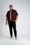  Koszula Haggar Big & Tall Tops | Big & Tall z mikrofibry w kratę Windsor Wine – męska
