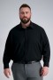  Cămăși elegante Haggar | Cămașă elegantă Smart Wash® de talie mare - Negru Negru - Bărbați