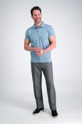 Pantaloni casual Haggar | Cool 18® Heather Solid Pant Graphite - Bărbați