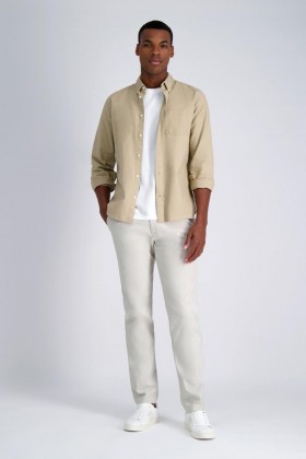  Pantaloni casual Haggar | Life Khaki™ Flex Chino Pant Putty - Bărbați