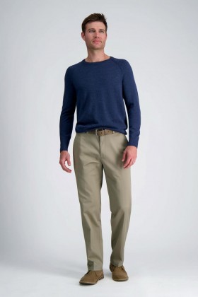  Pantaloni casual Haggar | Pantaloni kaki de performanță fără șifonare, kaki - Bărbați