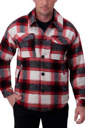  Haggar Topy | Supersoft Plaid Shacket Červená - Pánske