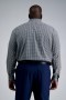  Haggar Big & Tall Tops | Smart Wash® 롱 드레스 셔츠 - 블랙 체크 블랙 - 남성