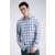 해거 드레스 셔츠 | 스마트 워시™ 드레스 셔츠 - 화이트 & 블루 플레드 친칠라 - 남성
