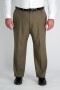  Haggar Big & Tall Byxor | B&T ECLo Stria Dress Pants | Klassisk Passform, Platt Framsida, Ej Strykbar | Haggar.com Khaki - Herr