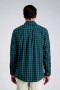  Camisas casuales Haggar | Camisa de popelina de manga larga verde - Hombre