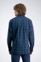  Camisas casuales Haggar | Camisa de popelina de manga larga azul marino - Hombre
