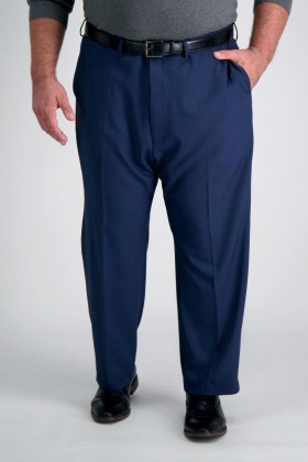  Pantalones Haggar para tallas grandes y altas | Pantalón de traje de viaje azul para hombre