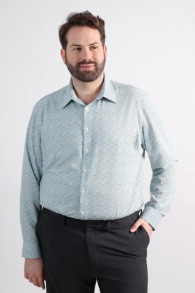  Haggar Big & Tall Topy | Big Smart Wash® Společenská košile - Lesní květinový potisk, středně zelená - Pánské