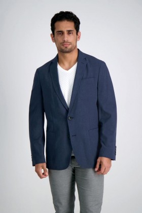  Haggar Obleky | Smart Wash® Performance Tech Blazer Heather Navy - Pánské