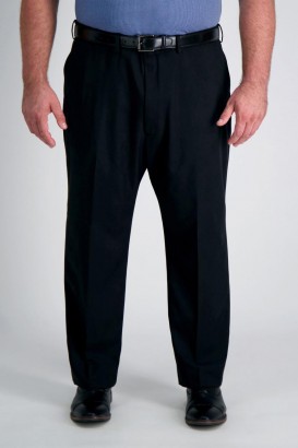 Kalhoty Haggar Big & Tall | Pánské cestovní kalhoty z vřesového kepru Big & Tall, černé