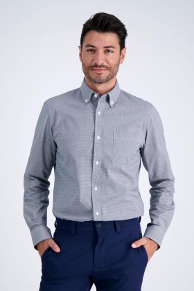  Haggar skjorter | Premium Comfort skjorte - Sort Ternet Sort - Herrer