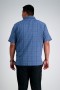  Haggar Big & Tall Tops | Big & Tall Microfiber Plaid Shirt Loondon Blue - Heren