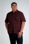  Haggar Big & Tall Tops | Big & Tall Microfiber Plaid Shirt Windsor Wine - Heren
