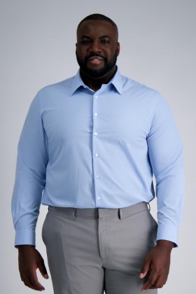  Haggar Big & Tall Tops | Smart Wash™ Tall Dress Shirt - Blauw Lichtblauw - Heren