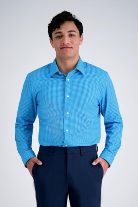  Haggar Dress Shirts | Premium Comfort Dress Shirt - Aqua Turquoise / Aqua - Heren