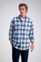  Haggar Casual Shirts | Pitkähihainen flanellipaita, vaaleansininen - Miehet