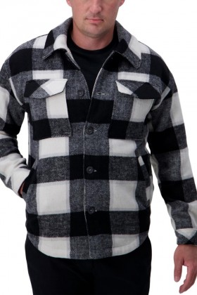  Haggar Päällysvaatteet | Supersoft Plaid Shacket Musta - Miehet